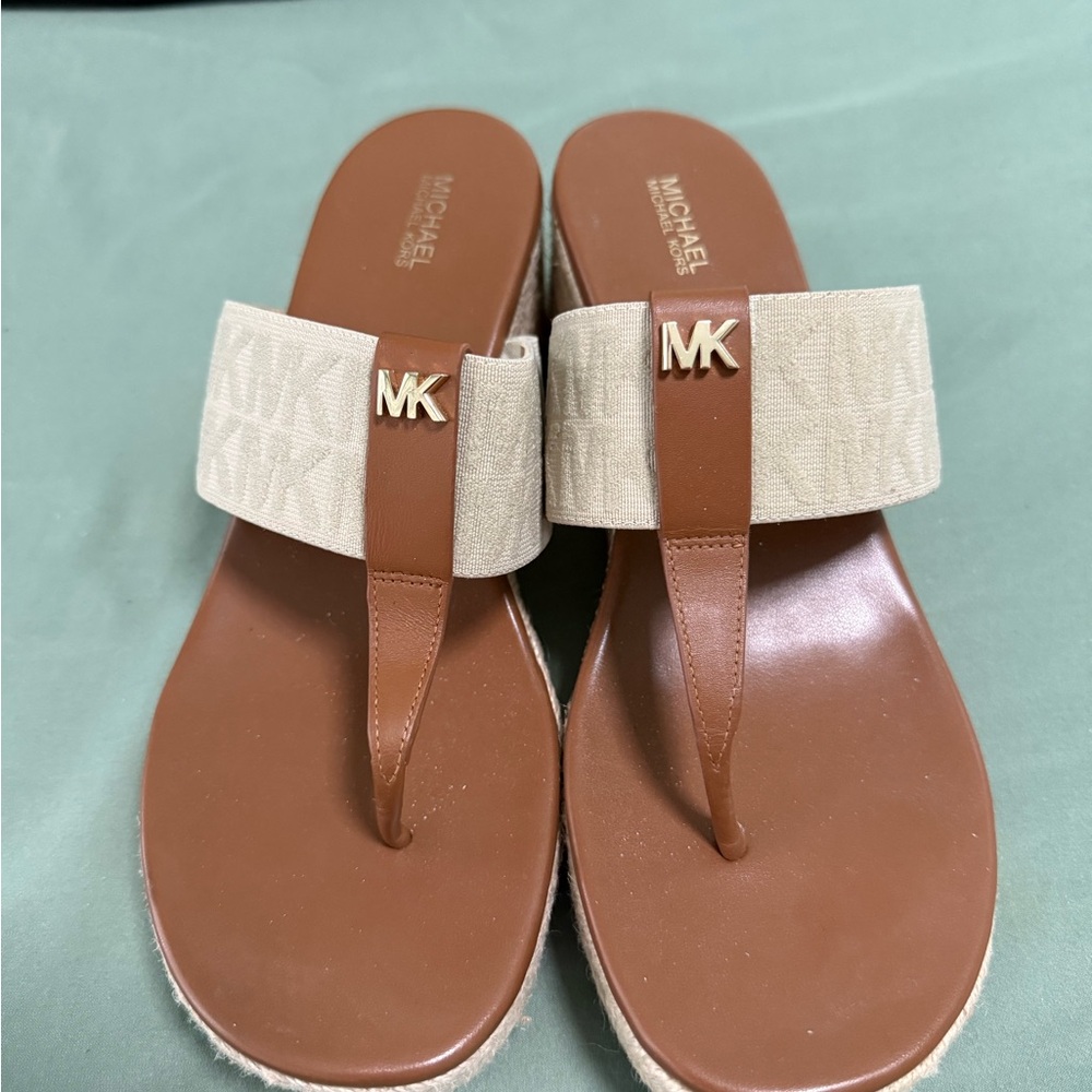 Michael Kors Tan and Cream Sandals